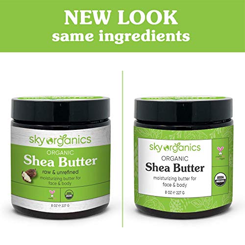 Organic Shea Butter by Sky Organics (8 oz) 100% Pure Unrefined Raw African Shea Butter for Face and Body Moisturizing Natural Body Butter for Dry Skin 8 Ounce (Pack of 1) - BeesActive Australia