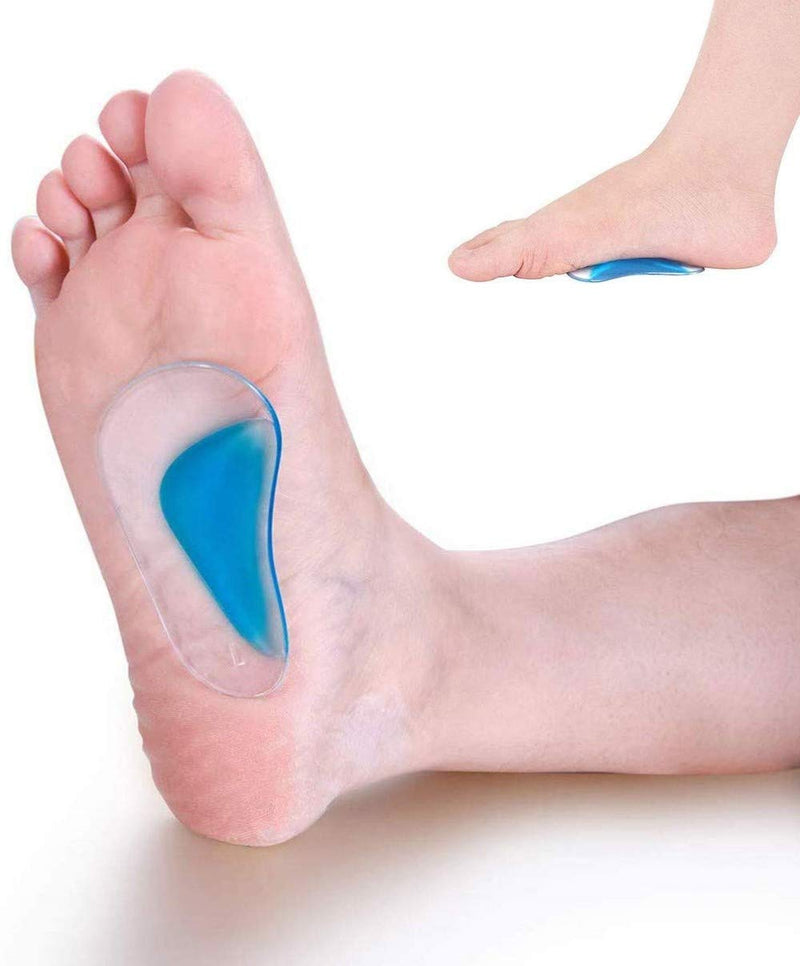 Pedimend Medicated Gel Flat Foot Arch Support Insoles Plantar Fasciitis Relief (2PAIRS-4PCS) Fallen Arches Heel Metatarsal Pads Morton Neuroma Orthopedic Care Shock Absorbers Reduce Stress & Pain Blue normal size - BeesActive Australia