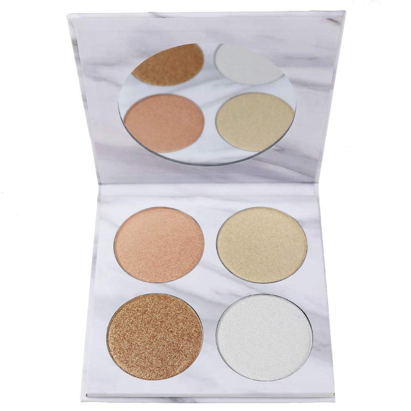 Bedazzel Pro 4 Color High Pigmented Highlighter Makeup Pressed Powder Marble, Makeup Palette - BeesActive Australia