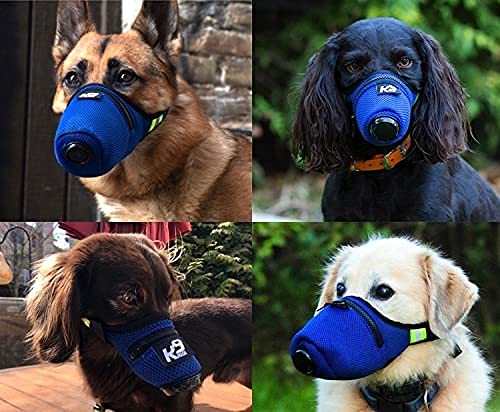 K9 Mask® Air Filter Mask for Dogs with ‘Extreme Breathe’ PM2.5 Premium Air Filter Refills - Blue Small - BeesActive Australia