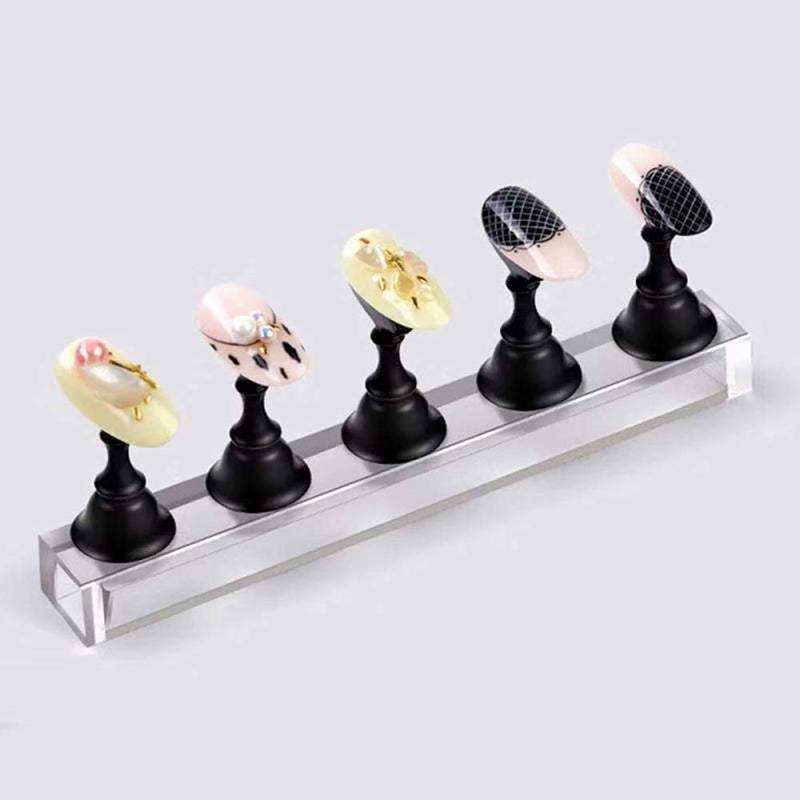 2 Sets Nail Art Practice Display Stand Nail Tips Practice Stand Magnetic Crystal Nail Training Display False Nail Tip Holder Showing Shelf Magnetic Manicure Nail Art Salon Tool(Golden, Silver) - BeesActive Australia