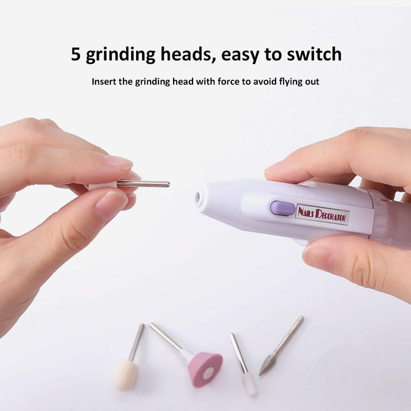 Portable mini Nail Drill, Acrylic Gel Remover Nail Tools, Nail Polishing Machine, Pen Shape Finger Toe Nail Care, System for Buffing, Grooming, and Polishing of Nails at Home - BeesActive Australia