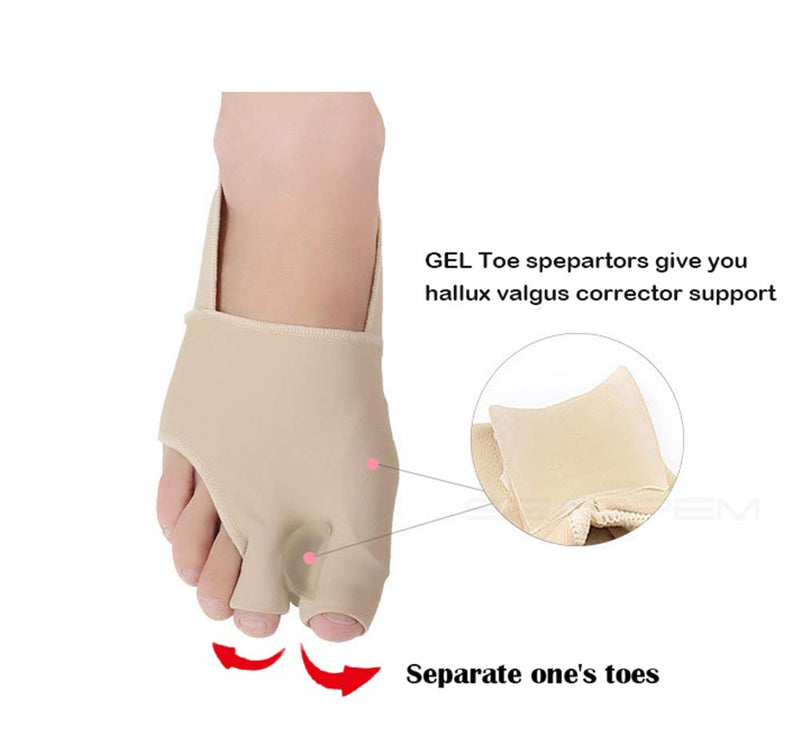 Bunion Straightener Protector Relief Sleeve w/Gel Bunion Stretchy Pads Cushioned Splint, Orthopedic Hallux Valgus Overlapping Corrector Bootie Guard Hammer Toe Pain Aid Surgery Treatment 2 Pc (L) L (Pack of 2) - BeesActive Australia