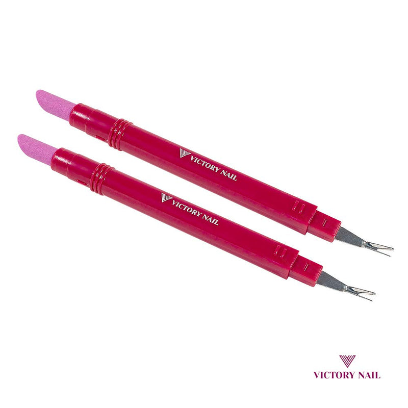 VICTORY NAIL 2PCS Victory Ceramic Stone Trimmer Pink Pusher - BeesActive Australia