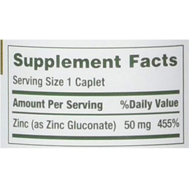 Nature's Bounty Zinc 50 mg Caplets 100 ea (Pack of 2) - BeesActive Australia