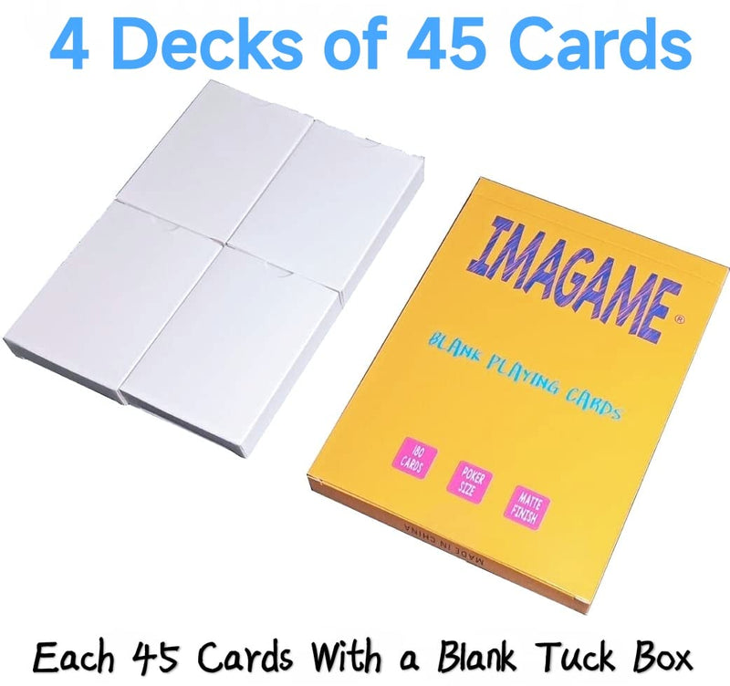 IMAGAME White Blank Playing Cards – 180PCS DIY Flash Cards, Game Cards, Study Learning Cards, Message Card, Thank You Card, Gift Card, Word Cards for Writing, Drawing – Poker Size - BeesActive Australia