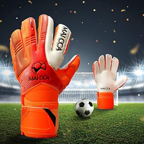 Wrzbest Youth Kids Goalkeeper Gloves Professional Goalie Gloves,Soccer Football Goalkeeper Gloves with Strong Grip and Finger Spines Protection for The Toughest Saves and Prevent Injuries Orange 5 - BeesActive Australia