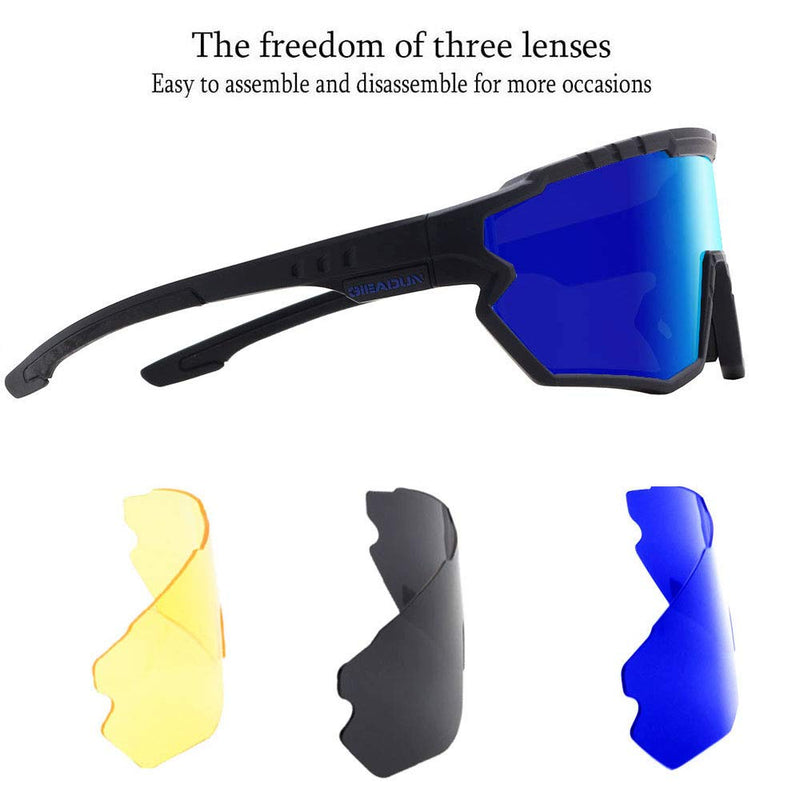 Sports Sunglasses Cycling Glasses Polarized Cycling, Baseball,Fishing, Ski Running,Golf Black Blue - BeesActive Australia