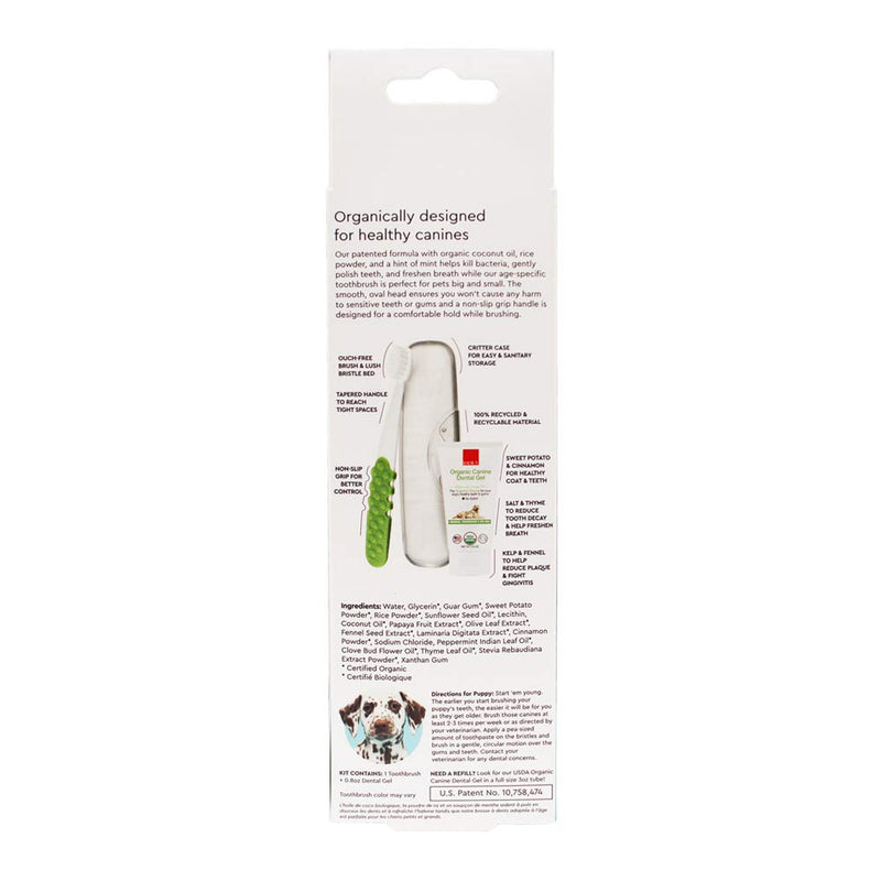 RADIUS Puppy Kit Dog Toothbrush USDA Organic Dental Solutions 0.8oz Toothpaste Ultra Soft Bristle for Dogs Designed to Clean Teeth - Pack of 1 1 Count (Pack of 1) - BeesActive Australia