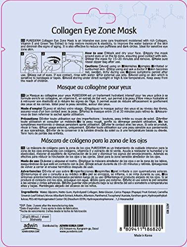 Deluxe Collagen Eye Mask Collagen Pads For Women By Purederm 2 Pack Of 30 Sheets/Natural Eye Patches With Anti-aging and Wrinkle Care Properties/Help Reduce Dark Circles and Puffiness 30 Count (Pack of 2) - BeesActive Australia