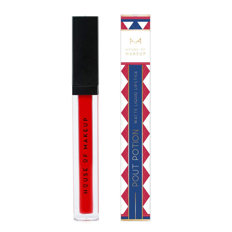 House of Makeup Liquid Lipsticks - Bright Red Matte Finish, Long Lasting & Smudge-Free Lip Color with Smooth Rich Look - Girl Boss Shade - BeesActive Australia