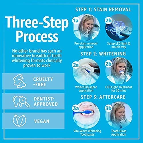 Smile Science Harley Street - Professional Teeth Whitening Treatment- Whitening Kit & Aftercare - Up to 8 Shades Whiter - Vegan Teeth Whitening Kit - Rapid Results - All-in-One Home Solution - BeesActive Australia