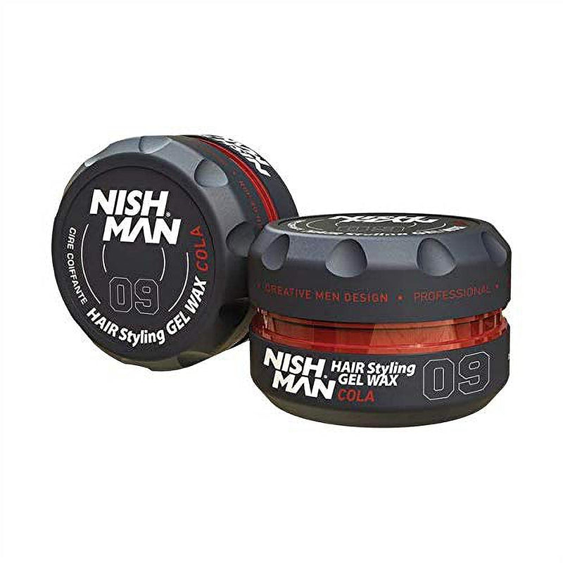 Nish Man Cola Aqua Wax Series Water Based Men’s Hair Styling Natural Shine Strong Hold Nishman Gel Wax 150 ml (09 Cola) - BeesActive Australia