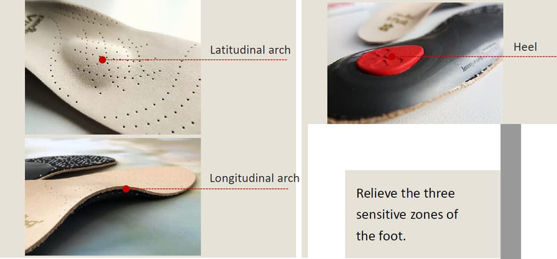 Pedag Viva | Leather Arch Support Inserts | Handmade in Germany | Plantar Fasciitis Relief | Heel Cushion | Activated Charcoal Odor Control | Metatarsal Support Pad | Tan | Women US 7/ EU 37 - BeesActive Australia