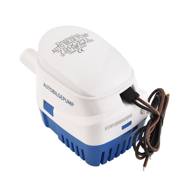 Dontmiss Non-polar Automatic Submersible Small Boat Bilge Pump 12v 750gph Auto with Float Switch 3/4 inch (19mm) Outlet Dia, bilge pump for boat (Non-polar 750GPH two wires) - BeesActive Australia
