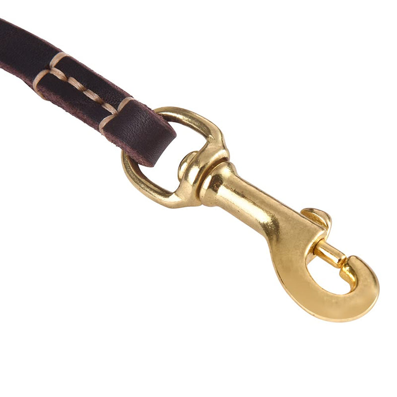 WOPOKY 4FT / 5FT / 6FT Geninue Leather Leash for Small to Medium Dogs Training and Walking - Color Black / Brown 6 FT - BeesActive Australia