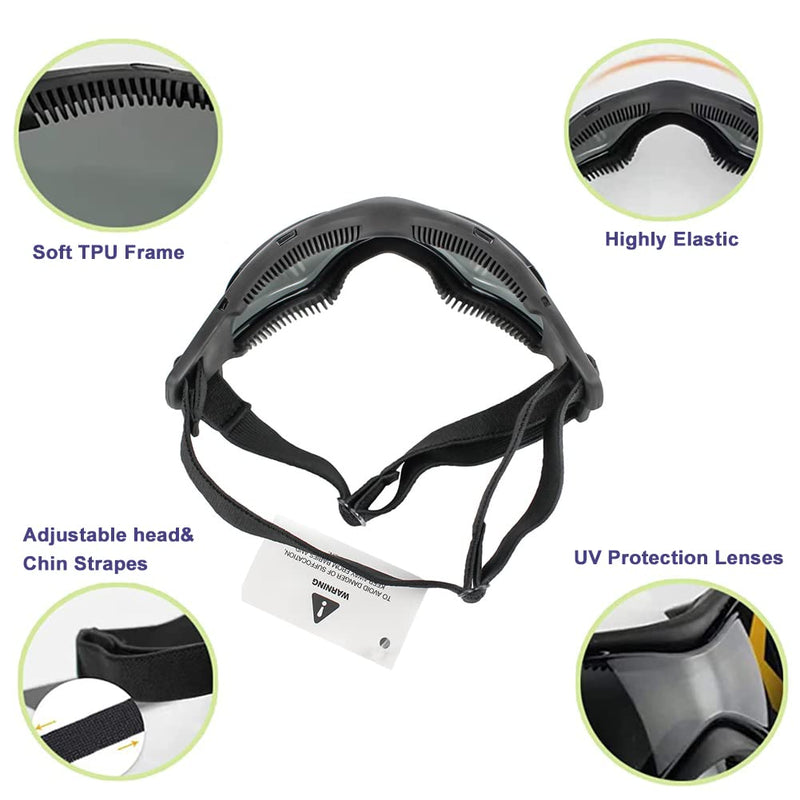 Dog Goggles Small or Medium Dog Sunglasses Anti-UV Waterproof Windproof Glasses Dog Eyewear for Small Medium Breed Black - BeesActive Australia