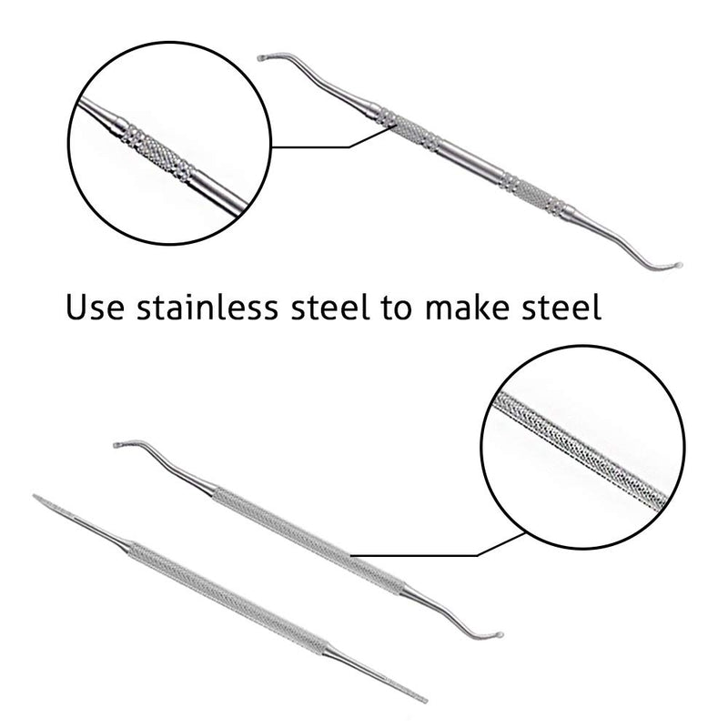 Ingrown Toenail Tool, 3 Pack Stainless Steel Ingrown Toenail File Kit Double Sided Pedicure Nail File Lifter Spoon Nail Pusher Cleaner Pedicure Tools - BeesActive Australia