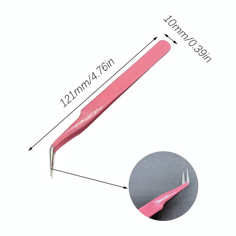 2 Pcs Eyelash Extension Tweezers, Nail Art Tweezers, Stainless Steel Straight and Curve Tip Tweezers, for Eyelash Extensions - BeesActive Australia