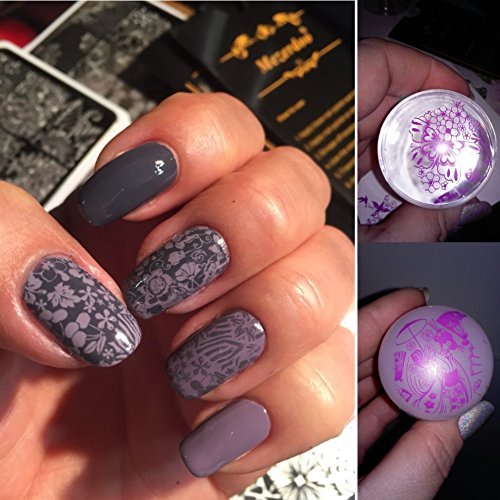 7Pcs Valentine's Day Nail Art Templates Stamping Plate Set Lace Flowers Feather Love Design Nail Art Plate Line Geometric Printing Stencil Tools - BeesActive Australia