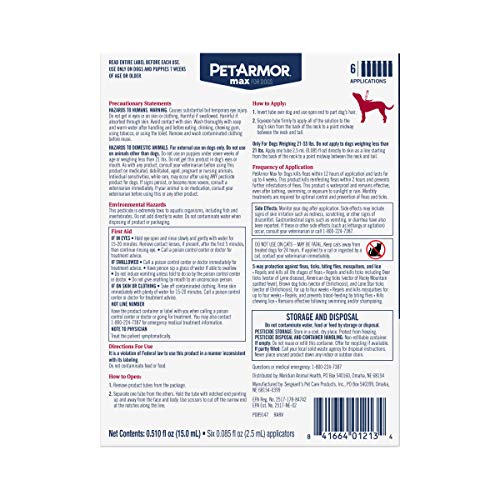 PetArmor Max Flea, Tick and Mosquito Prevention for Large Dogs (21 to