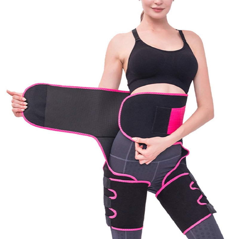 IMUZYN 3-in-1 Thigh Trimmer High Waist Trainer, Butt Lifter Slimming Support Belt Hip Enhancer Thigh Trimmer Body Shaper for Women with Elastic Belt Pink S/M - BeesActive Australia