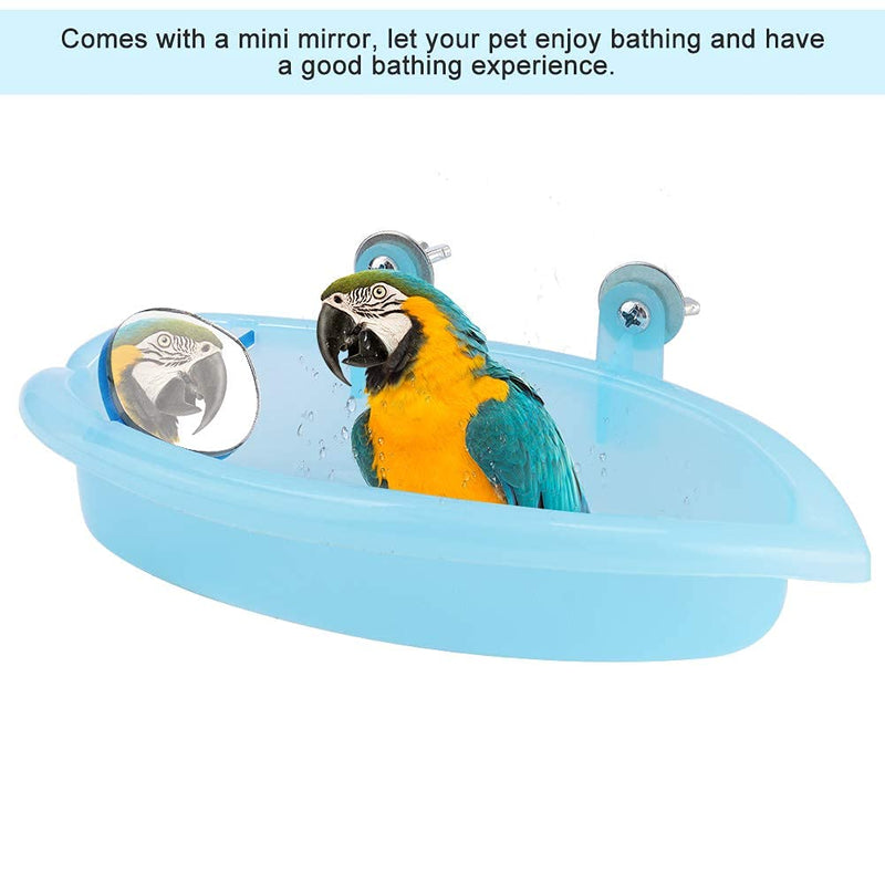 Hztyyier Bird Bath with Mirror, Portable Bird Bath Bird Bathroom for Pet Parrots Bird Cage Hanging Bath Accessories - BeesActive Australia