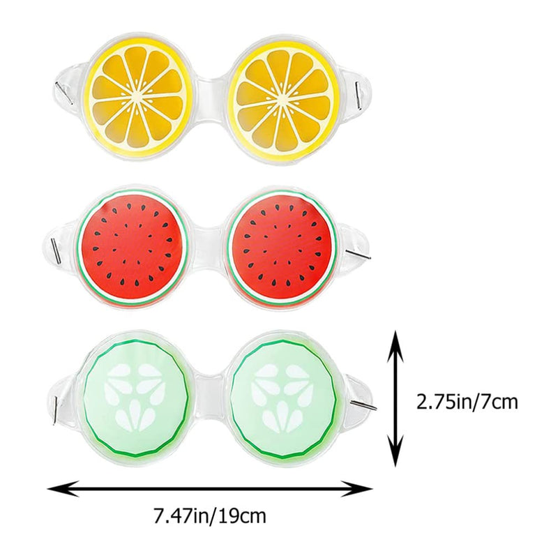 HEALLILY 3 Pcs Cooling Eye Masks Fruit Design Gel Eye Masks Eusable Cold Eye Ice Pack Cold Eye Pads for Dark Circles Puffy Eyes Migraine - BeesActive Australia