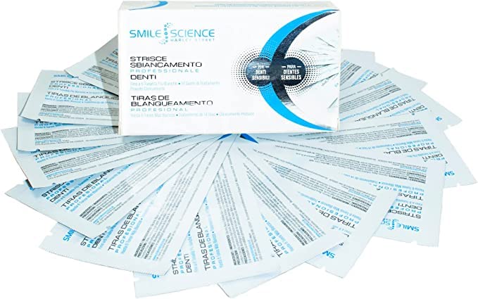 Smile Science Harley Street - Professional Teeth Whitening Strips - 28 Strips - Up to 6 Shades Whiter in 14 Days - 100% Enamel Safe - Vegan - Stain Remover for Teeth - Clinically Proven - BeesActive Australia