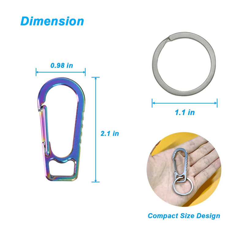 Titanium Heavy Duty Keychain Carabiner, EDC Key Clip Anti-Lost Quick Released Backpack Hook color 1 Pack - BeesActive Australia