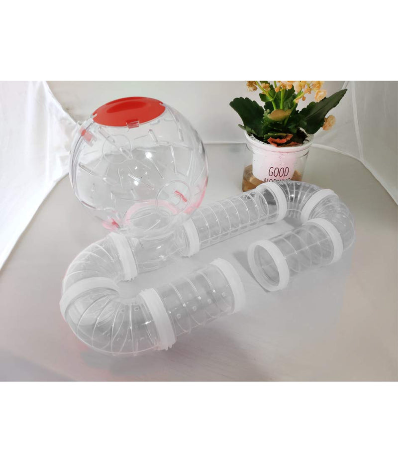 WishLotus Hamster Tubes, Adventure External Pipe Set Transparent MaterialHamster Cage & Accessories Hamster Toys to Expand Space DIY Creative Connection Tunnel Track Rat Toy White - BeesActive Australia