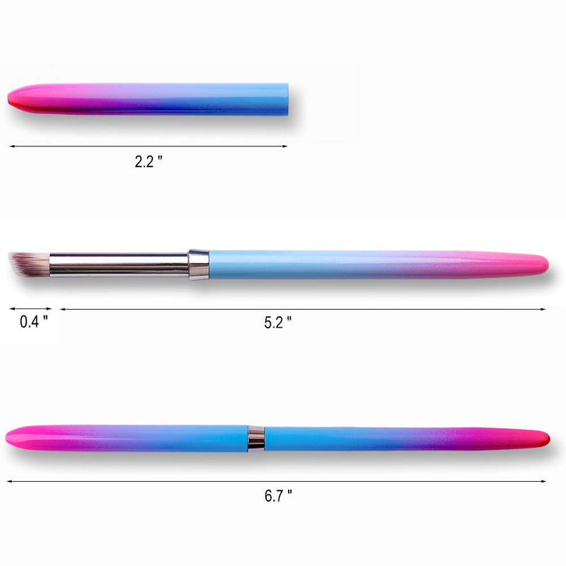 SILPECWEE 1Pc UV Gel Nail Ombre Brush Alloy Handle Nylon Hair Nail Art Gradient Painting Drawing Pen Manicure Brush Tools NO3 - BeesActive Australia