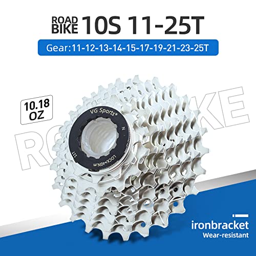 VG SPORTS 8/9/10/11 Speed Cassette,11-25T/11-28T/11-32T/11-36T Cassette, Bike Cassette Fit for Road Bike Compatible with Shimano/Sram 10Speed-11-25T-Silver - BeesActive Australia