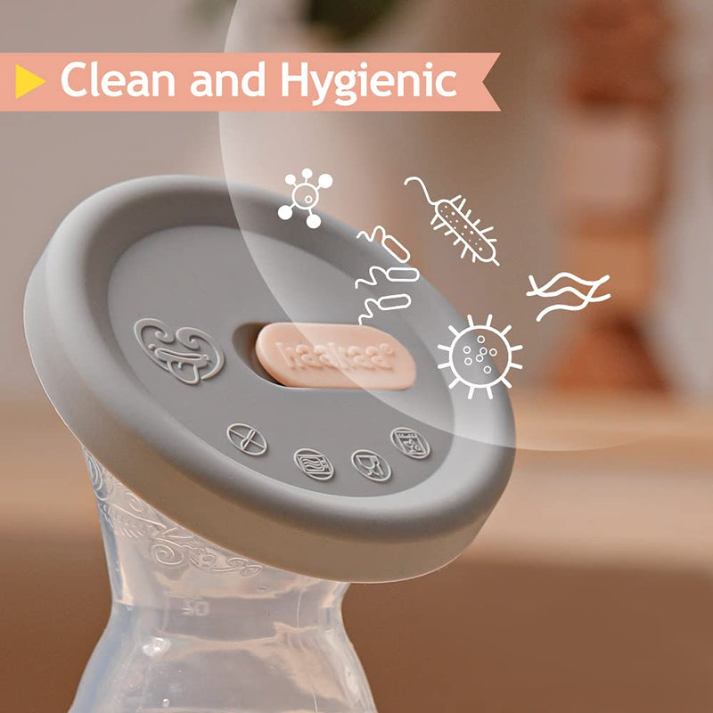 haakaa Manual Breast Pump Breast Milk Collector 4oz/100ml and Cap Set 100ml with Lid - BeesActive Australia