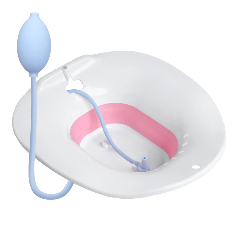 Foldable Sitz Bath for Toilet Seat with Flusher, Sitz Basin for Hemorrhoids,Postpartum Care, Perineum Treatment, Cleansing & Detox,Yoni Steam Seat Fits Standard Toilets,Vaginal/Anal Soaking Steam Kit Sitz Bath With Flusher - BeesActive Australia