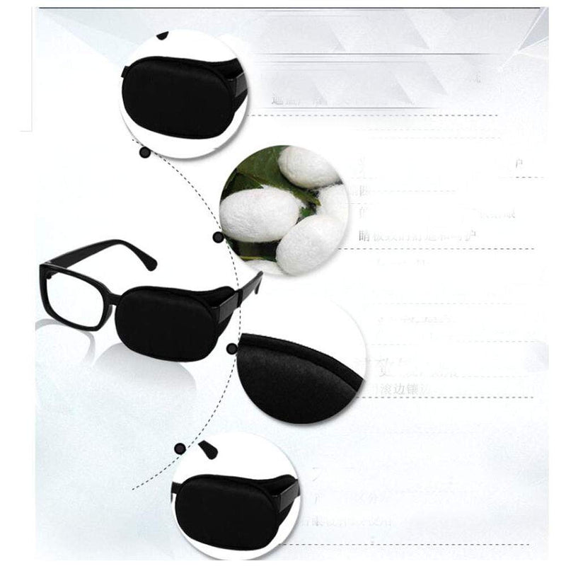 Adult/Kids Silk Glasses Eye Mask Amblyopia Strabismus Lazy Eye Patches Treat Lazy Eye and Strabismus(Black) - BeesActive Australia