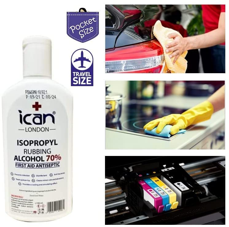 ican london isopropyl rubbing alcohol 70% first aid antiseptic Disinfectant 100ML 100 ml (Pack of 1) - BeesActive Australia