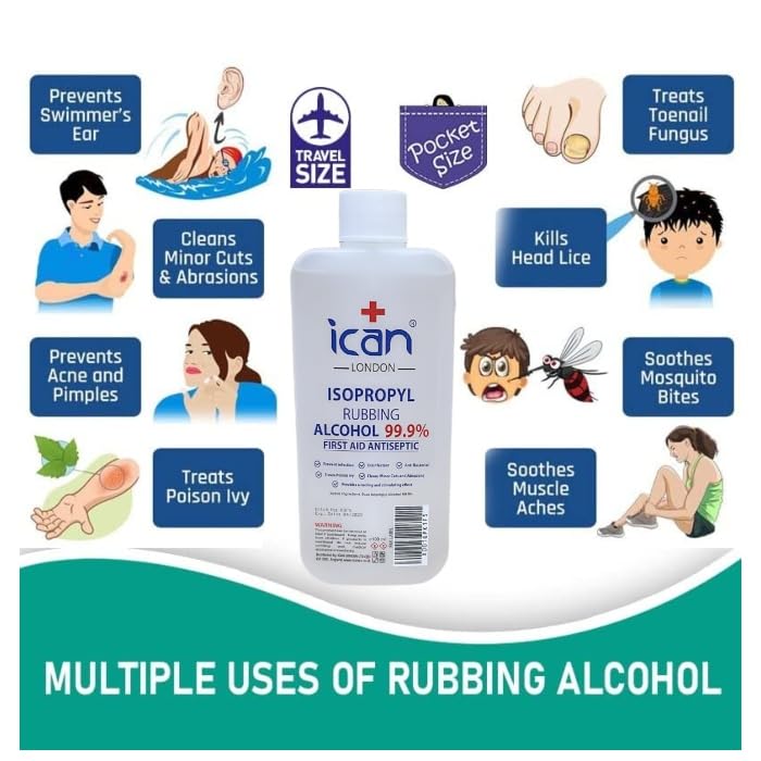 ican london isopropyl rubbing Alcohol 99.9% First aid Antiseptic Disinfectant 100ml - BeesActive Australia