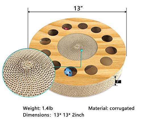 Cat Toy with Sturdy Scratching Pads and 2 Jingly Balls for All Ages of Cats - BeesActive Australia