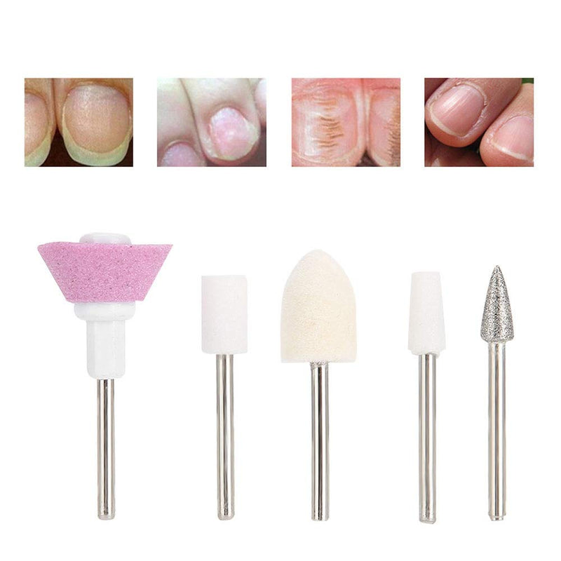 5Pcs/Set Nail Drill Bits, Ceramic Metal Cuticle Clean Drill Bits for Acrylic, Hard Gel Remover For Manicure Pedicure Polishing Mill Cutter Nail Files - BeesActive Australia