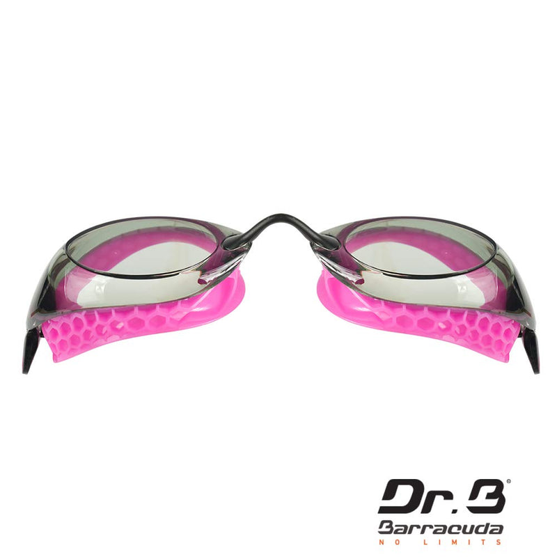 [AUSTRALIA] - Dr.B Barracuda Optical Swim Goggle F940 - Honeycomb-Structured Gaskets Corrective, Anti-Fog UV Protection, Comfortable No Leaking, Easy Adjusting for Adults Women Ladies #94095 Gray/Pink -1.0 