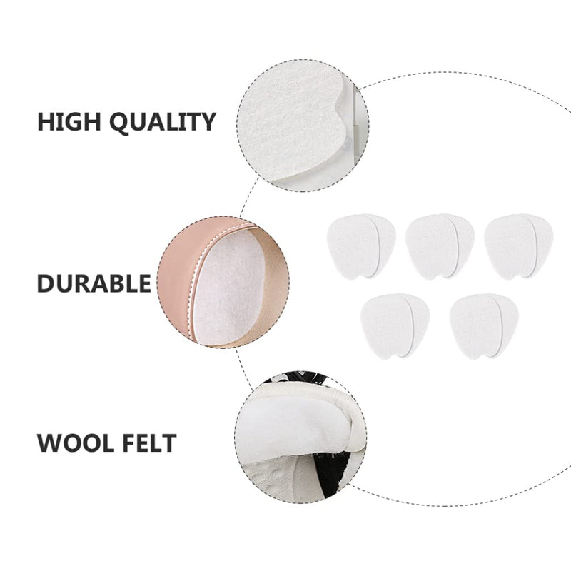 EXCEART Invisible Forefoot Cushion 5 Pairs Shoes Tongue Stick Cushions Thin Felt Forefoot Pads Foot Pain ( White ) - BeesActive Australia