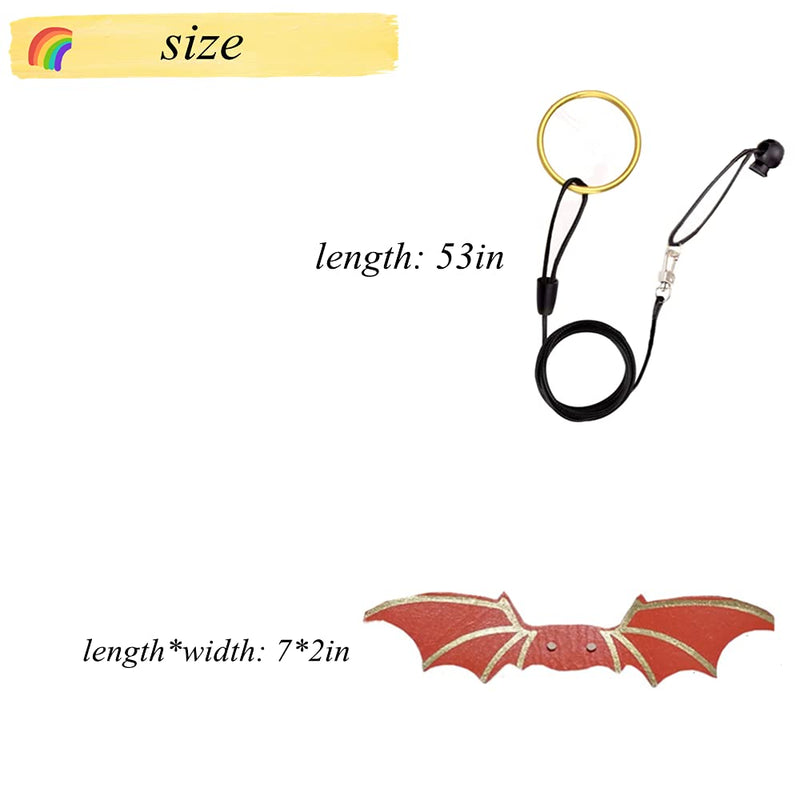 Lizards Leash Bearded Dragon Adjustable Small Reptile Animals Harness 3 Size Soft Leather Harness Lizards Leash with Wing for Small Medium and Large Reptile Animals Orange - BeesActive Australia