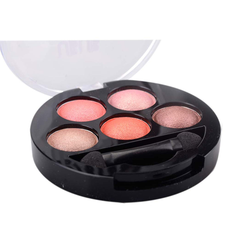 Mallofusa 5 Colors Eye Shadow Palette Powder Metallic Shimmer Eyeshadow Palette (Romantic Pink) 4.7oz Romantic Pink - BeesActive Australia