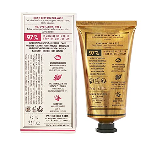 Panier des Sens Rose Hand cream - Made in France 96% natural - 2.6floz/75ml 2.6 Fl Oz (Pack of 1) - BeesActive Australia