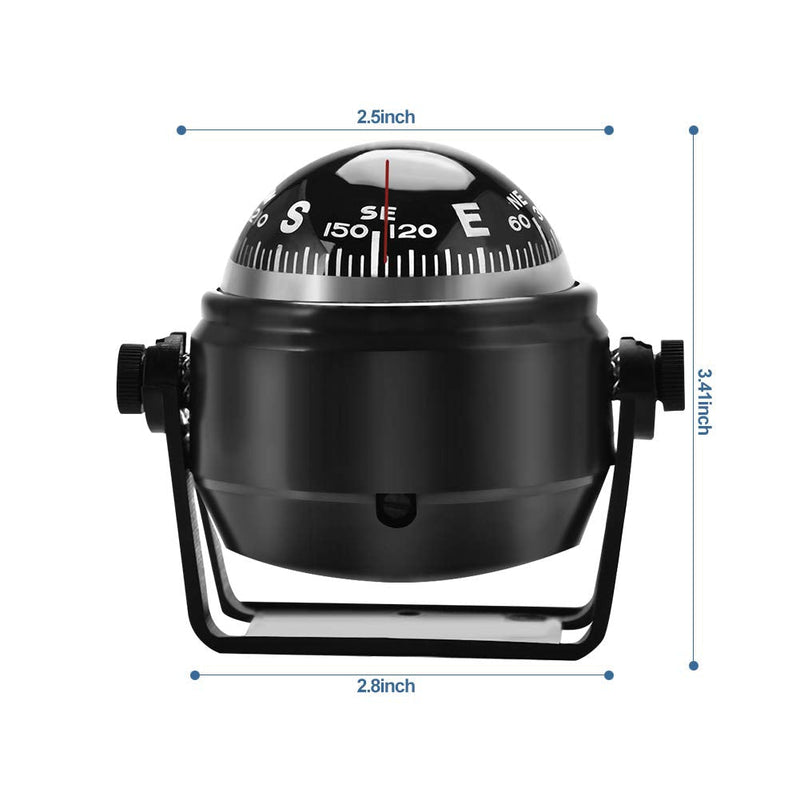 Yosoo Health Gear Mini Boat Navigation Compass, Marine Compasses Ball Night Vision Car Dashboard Compass for Boat Vehicle Caravan Truck - BeesActive Australia