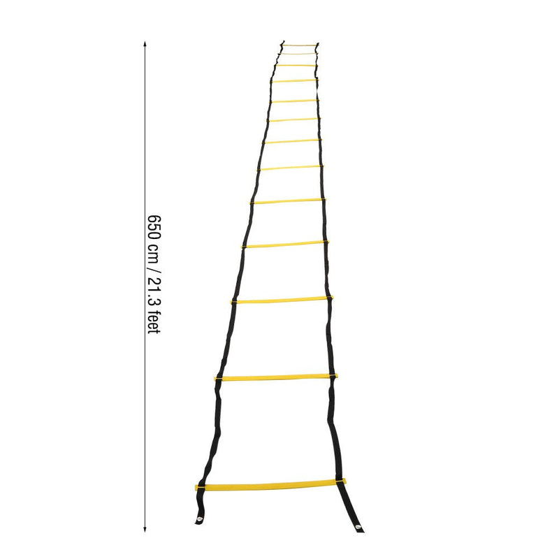 Durable Speed Training Agility Ladder, Portable Footwork Exercise Tackle for Football Soccer Sports Yellow 7m13 - Rung - BeesActive Australia