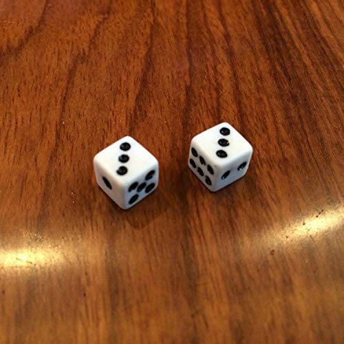 KRISMYA 100Pcs 8mm White Dice,Adult Game Dice for Teaching Math,Activity,Casino Theme,Party Favors,Toy Gifts,Magic Tricks Prop - BeesActive Australia