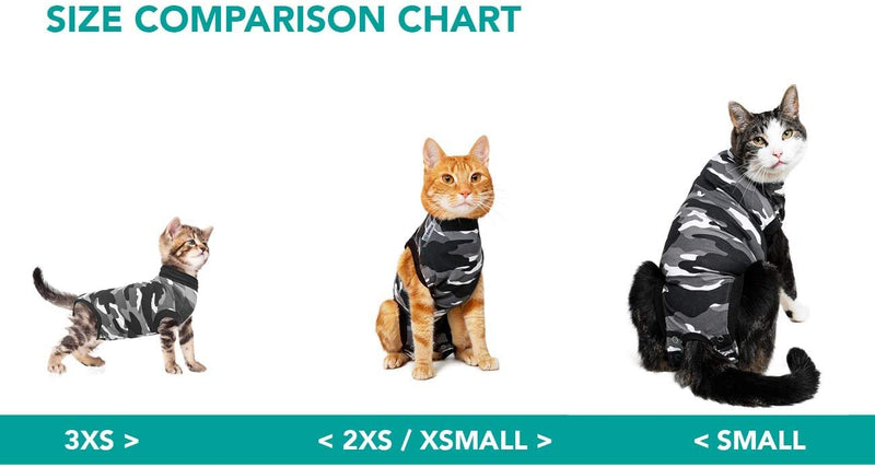 Suitical Recovery Suit for Cats - Black Camouflage XXX-Small - BeesActive Australia