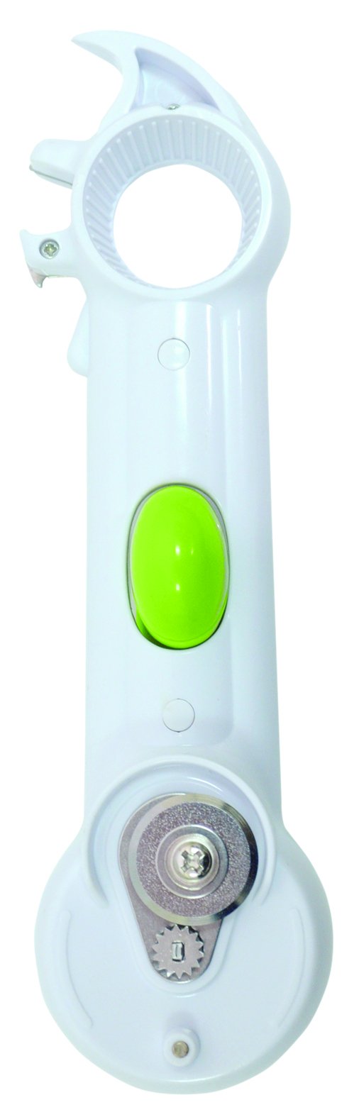 Aidapt Plastic Multi use Tin Opener - Designed for Users with Limited Dexterity, Arthritis or Weakened Grip. Great Kitchen Tool. No More Broken Fingernails. Open Tins, Jars, Bottle Lids and Cans. White and Green - BeesActive Australia